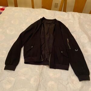 Zara Black Bomber Jacket